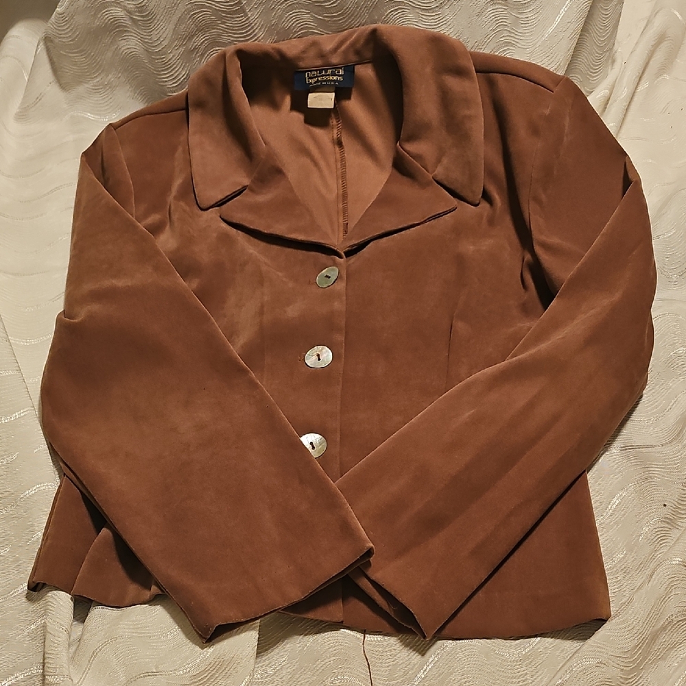 Natural Expressions Brown Women's Blazer Vintagr Made In USA size 10